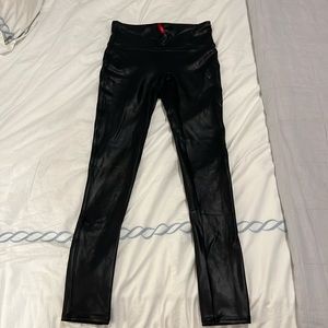 Spanx black faux leather leggings